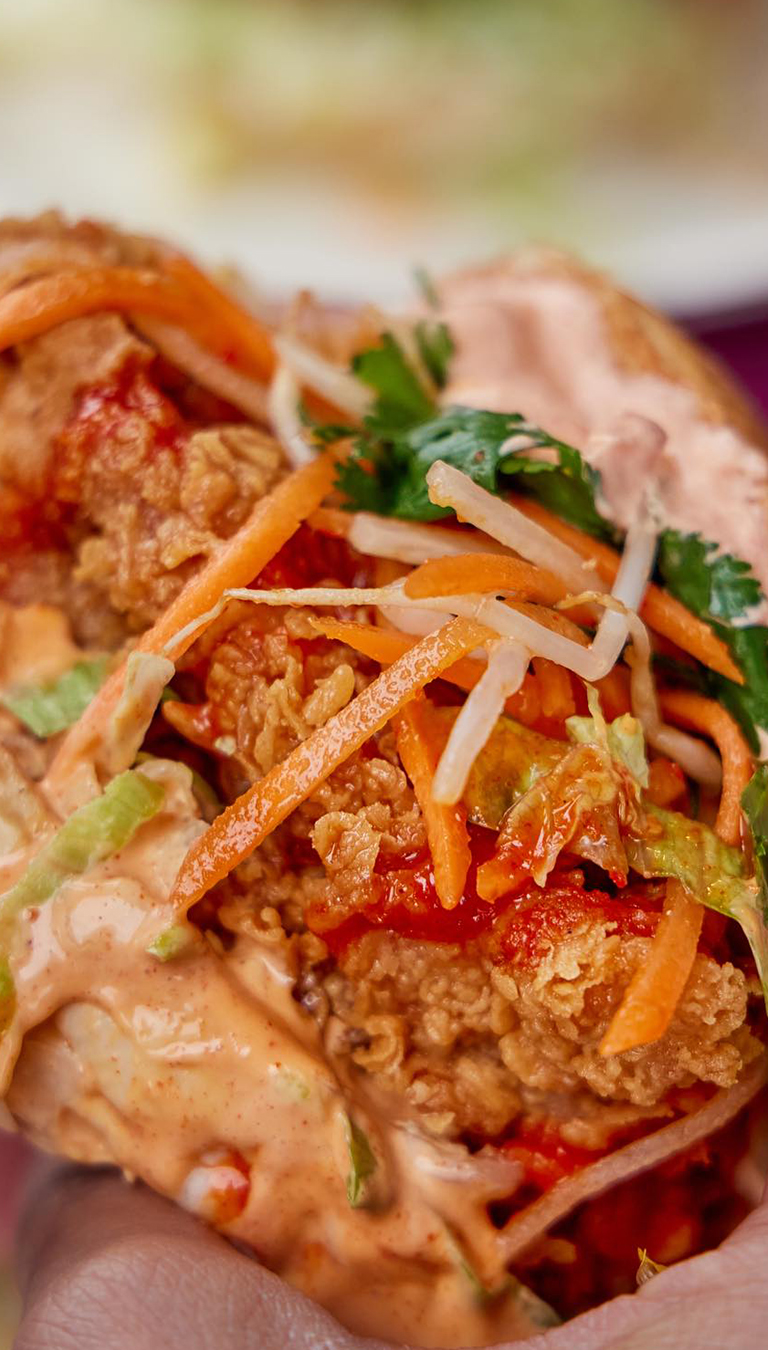 Chick n Sours crop Chicken burger